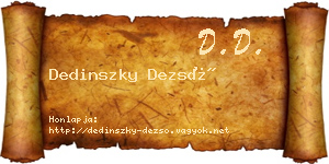 Dedinszky Dezső névjegykártya