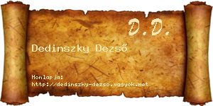 Dedinszky Dezső névjegykártya