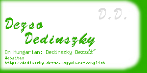 dezso dedinszky business card